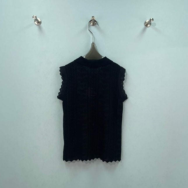 LOEWE 26S RUFFLE-SLEEVE KNIT POLO SHIRT 574