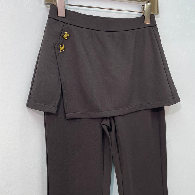 CHANEL 26S WRAP-SKIRT WIDE-LEG PANTS 1661