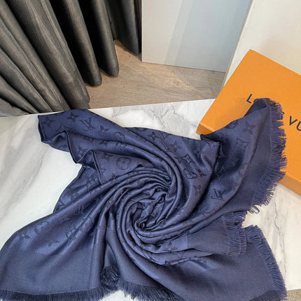LV Monogram Stole Dark Blue Scarf