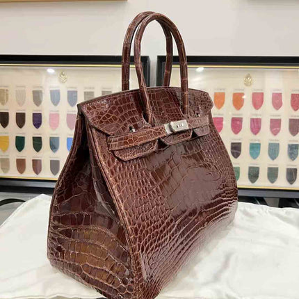 HM BIRKIN 35 IN CHOCOLATE CALFSKIN CUSTOMIZED TO CUSTOMER REQUEST