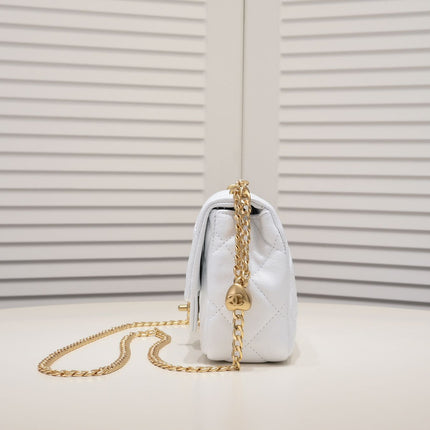 MINI FLAP BAG CAVIAR 20CM 3891 WHITE