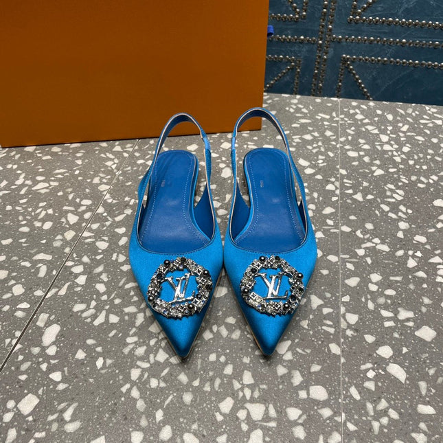 LV MET SLINGBACK BALLERINA BLUE