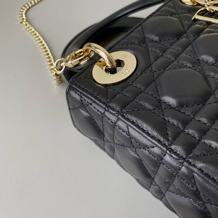 MINI MY LADY 17 BLACK CALFSKIN GOLD HARDWARE