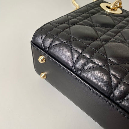 MINI MY LADY 17 BLACK CALFSKIN GOLD HARDWARE