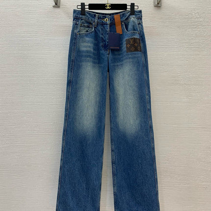 LV High Waist Blue Jeans