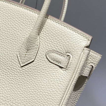 HM BIRKIN 20CM BAG MILKY WHITE TOGO LEATHER GOLD HARDWARE