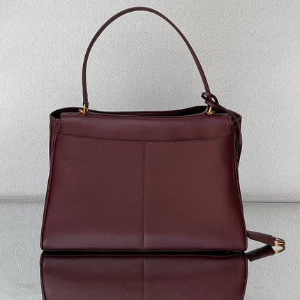RODEO MEDIUM BAG 35 IN BURGUNDY SMOOTH CALFSKIN GOLD HARDWARE