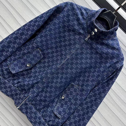 GG Blue Denim Bomber Jacket