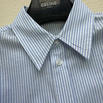 Celine Shirt Blue White Cotton
