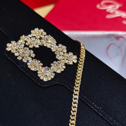 EFFLORESCENCE CLUTCH 24 IN BLACK VELVET
