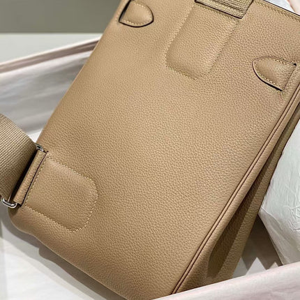 HAC À DOS PM BACKPACK IN LIGHT BROWN TOGO CALFSKIN