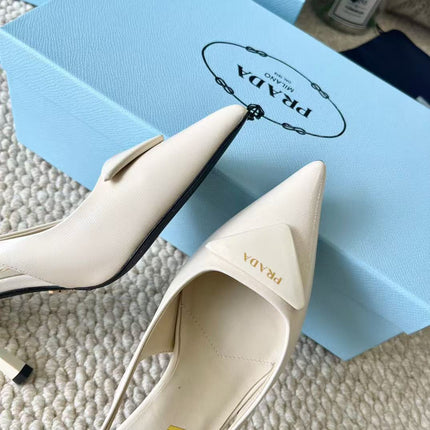 PRA SLINGBACK PUMPS IN CREAM CALFSKIN