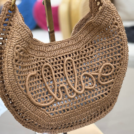 CHLOÉ 25S SUMMER BANANA HOBO BAG 36 IN LIGHT BROWN