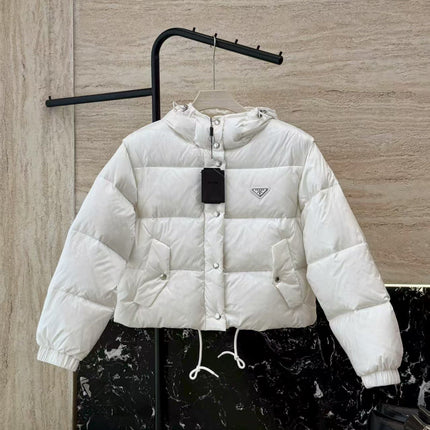PRA CONVERTABLE DOWN JACKET IN WHITE RE-NYLON