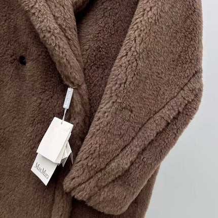 MAX MARA LONG COAT IN BROWN FUR