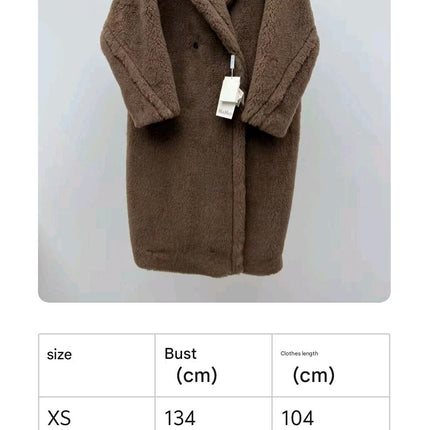 MAX MARA LONG COAT IN BROWN FUR