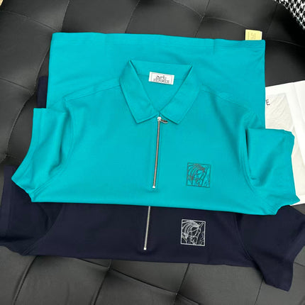 HERMES POLO SHIRT IN BLUE COTTON