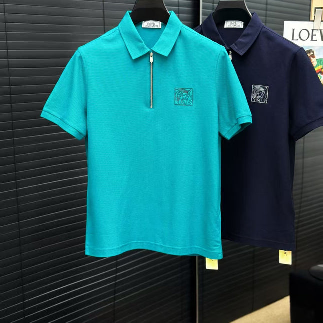 HERMES POLO SHIRT IN BLUE COTTON