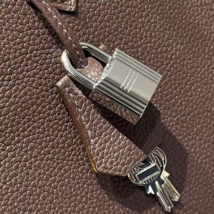 HM BIRKIN 25CM IN CHOCOLATE BROWN TOGO LEATHER SILVER HARDWARE