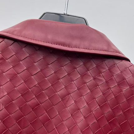 BOTTEGA VENETA JACKET IN BURGUNDY RED LEATHER
