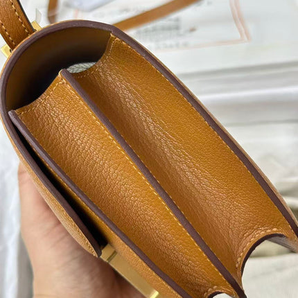 HM CONSTANCE 19CM IN GOLDEN BROWN EPSOM GOLD HARDWARE