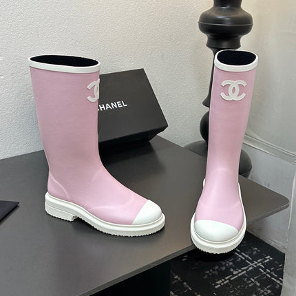 CC RAINBOOTS IN PINK TPU WHITE LOGO