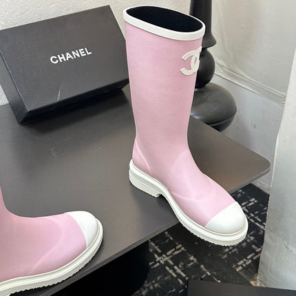 CC RAINBOOTS IN PINK TPU WHITE LOGO