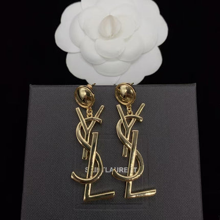 YSL EARRINGS IN SHINY GOLD