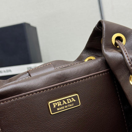 PRADA EXPLORE MEDIUM BACKPACK 29 IN BROWN CALFSKIN