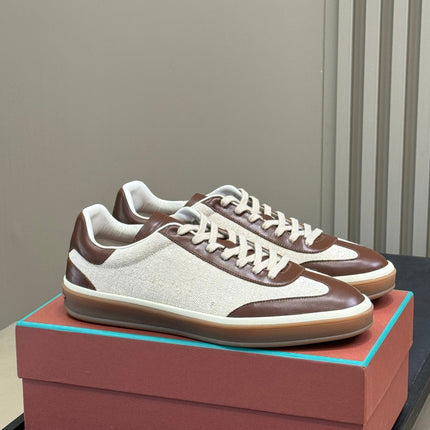 LP TENNIS WALK SNEAKER IN BROWN CALFSKIN MIX FABRIC