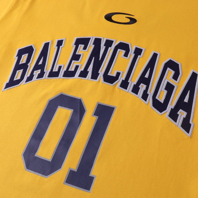 BALENCIAGA BASKETBALL OVERSIZED T-SHIRT IN YELLOW