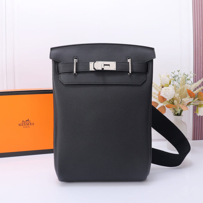 HAC A DOS PM BACKPACK 28 IN BLACK TOGO LEATHER