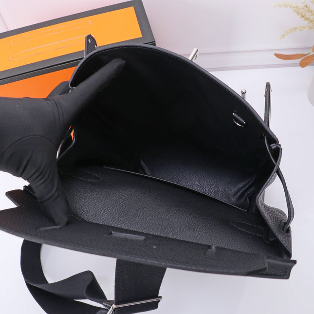 HAC A DOS PM BACKPACK 28 IN BLACK TOGO LEATHER