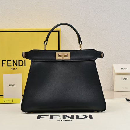 PEEKABOO ISEEU PETITE 27 BAG IN BLACK CALFSKIN GOLD HARDWARE