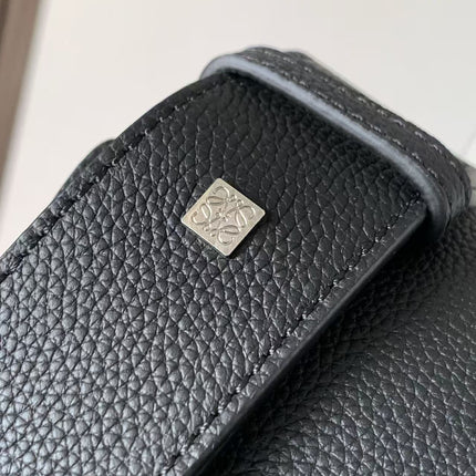 LOEWE SMALL PUZZLE BUMBAG 24 IN BLACK GRAINED CALFSKIN