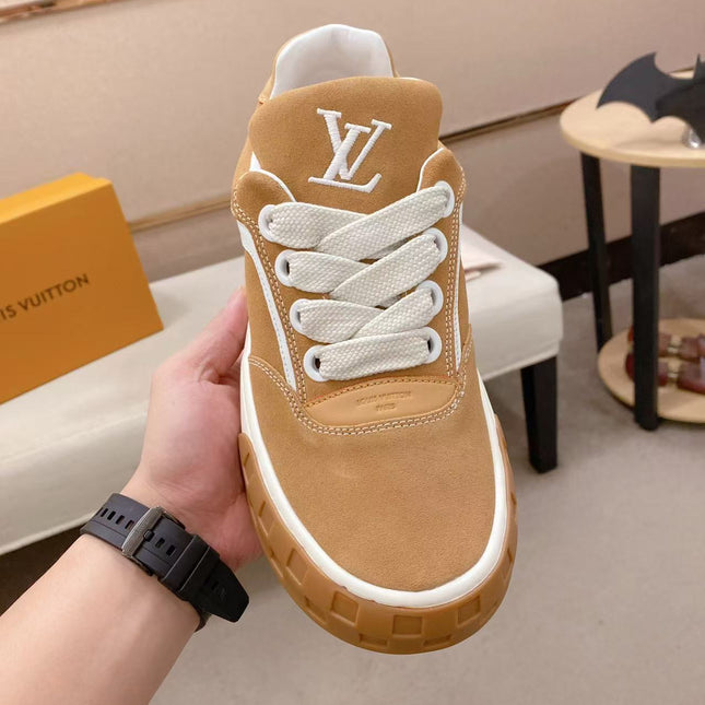 LV TILTED SNEAKERS IN BROWN SUEDE