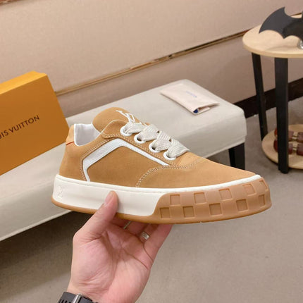 LV TILTED SNEAKERS IN BROWN SUEDE