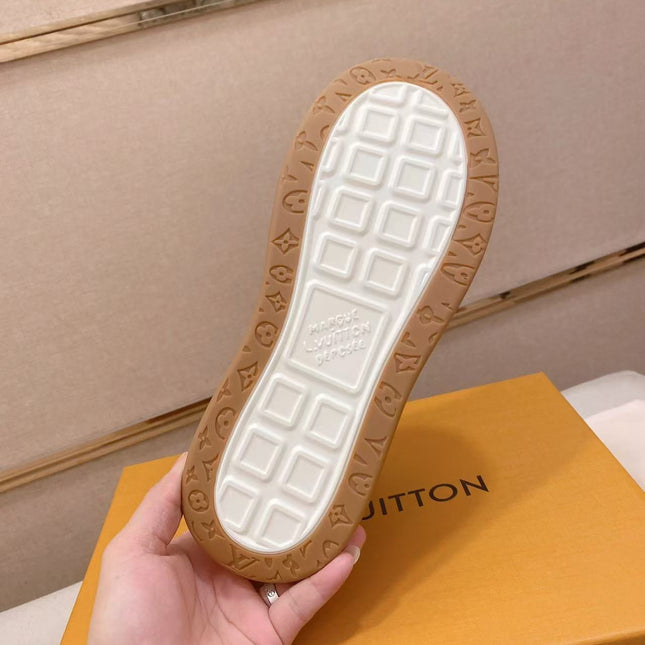 LV TILTED SNEAKERS IN BROWN SUEDE