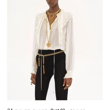 CHLOE RUFFLED LACE-TRIMMED COLLAR SILK-CHIFFON BLOUSE IN WHITE