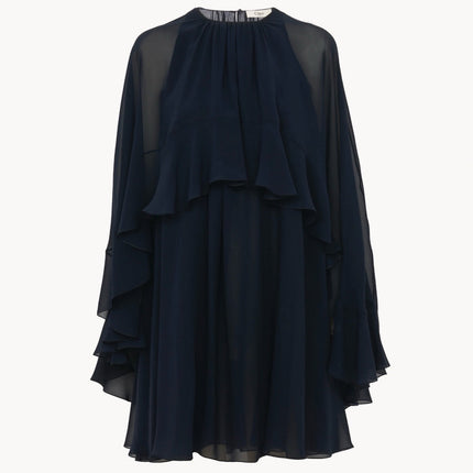 CHLOE FLUID MINI CAPE DRESS