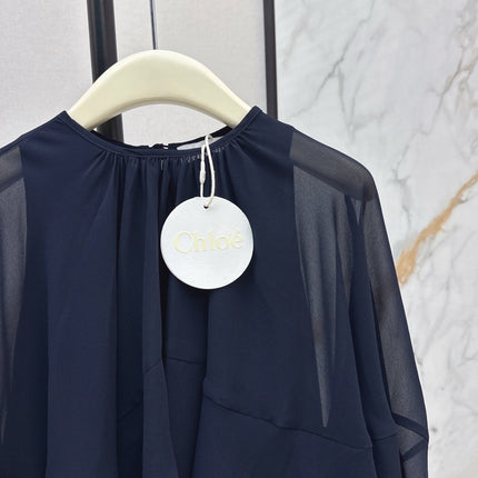 CHLOE FLUID MINI CAPE DRESS