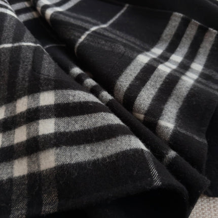 BURBERRY 26S DOUBLE-FACED REVERSIBLE CHECK HOODED CAPE IN BLACK