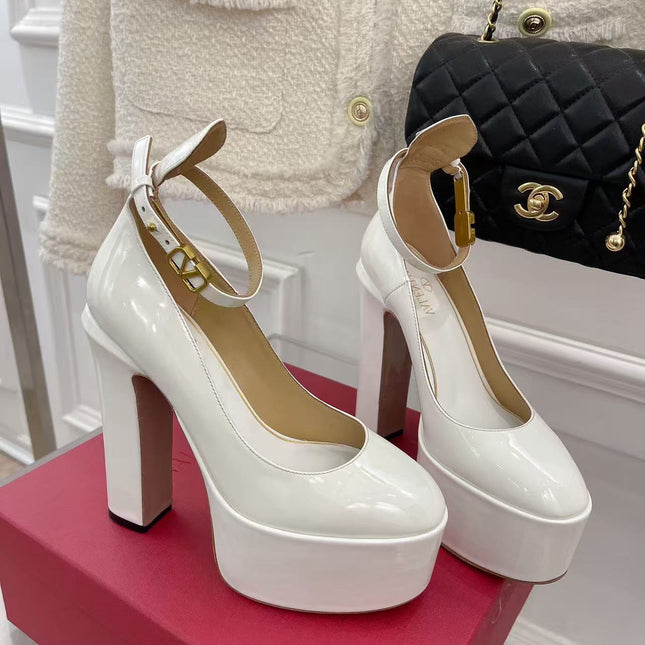 VALENTINO 26S PLATFORM HIGH HEEL IN WHITE CALFSKIN 001