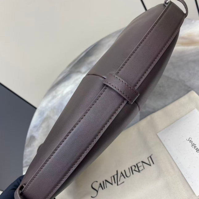 YSL 26S MOMBASA HOBO BAG MEDIUM IN BROWN CHOCOLATE CALFSKIN