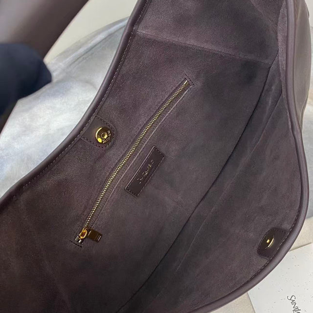 YSL 26S MOMBASA HOBO BAG MEDIUM IN BROWN CHOCOLATE CALFSKIN