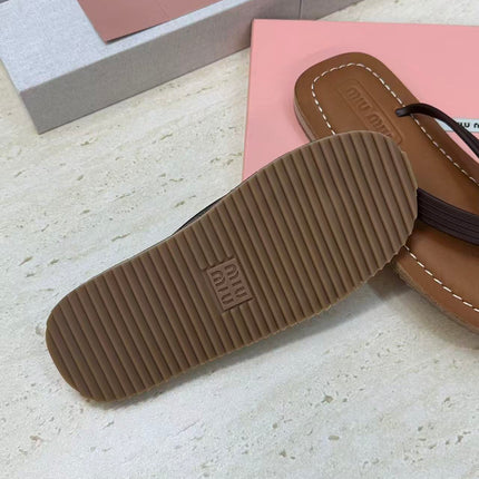 MIUMIU 26S THONG SANDAL IN DARK BROWN