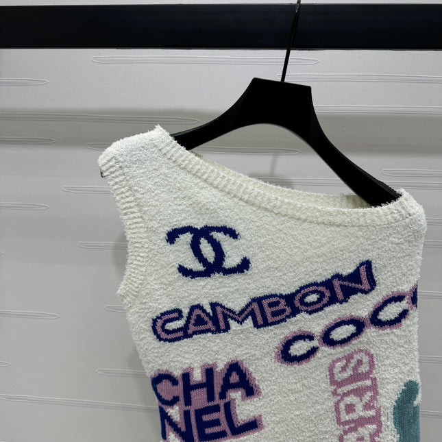 CHANEL 26S ASYMMETRICAL OFF-SHOULDER KNIT TOP