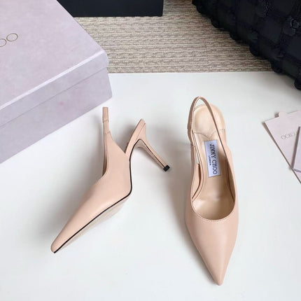 26S SLINGBACK HIGH HEELS 90 MM IN NUDE CALFSKIN