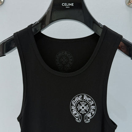 CHROME HEARTS HORSESHOE LOGO TANKTOP IN BLACK