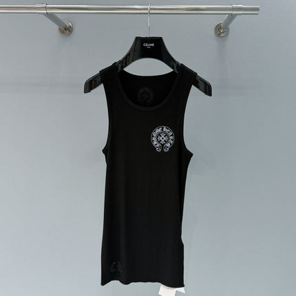 CHROME HEARTS HORSESHOE LOGO TANKTOP IN BLACK